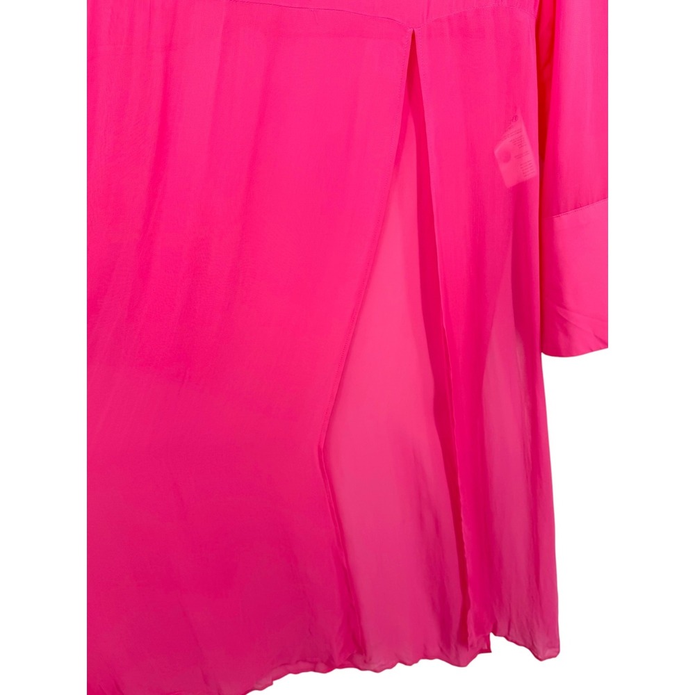 NWT Anthropologie Womens Long Sleeve Sheer Tunic Dress Pink Bell Sleeve Size XL - Picture 9 of 12